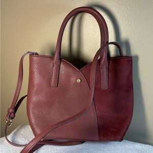 Lauren Conrad Bag Tulip Mini Crossbody Purse Two Toned Maroon